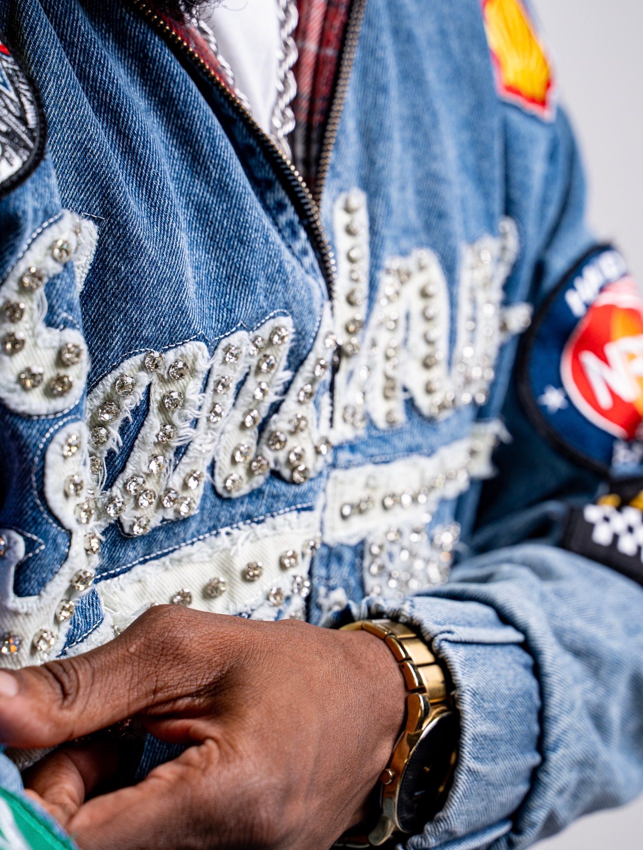 Victory Lap Blue Jean Denim Hoodie