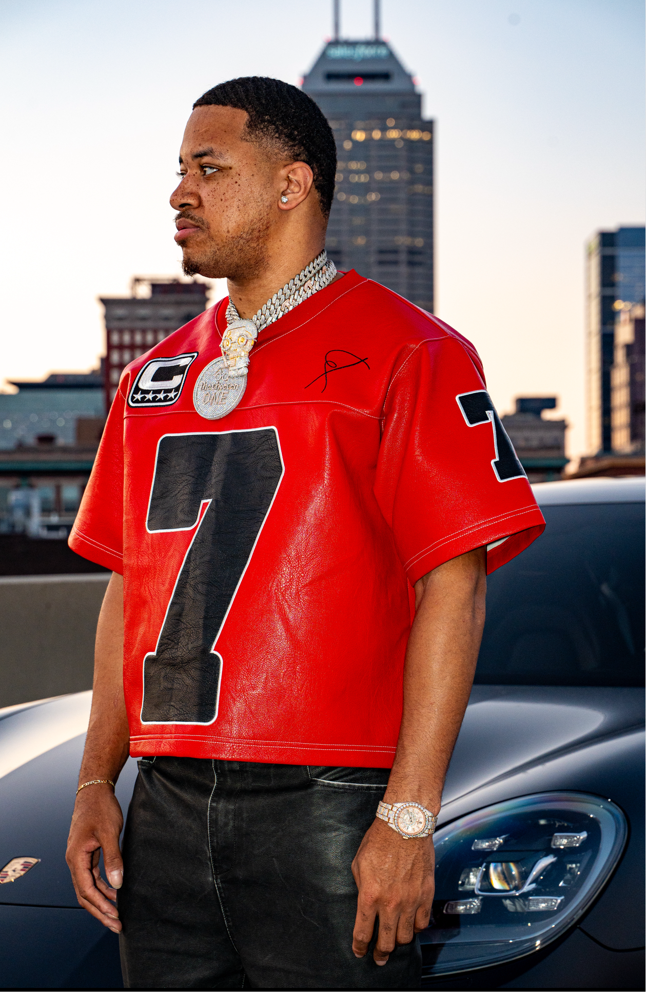 Mike Vick Edition – HMBC Premium Red Leather #7 Jersey