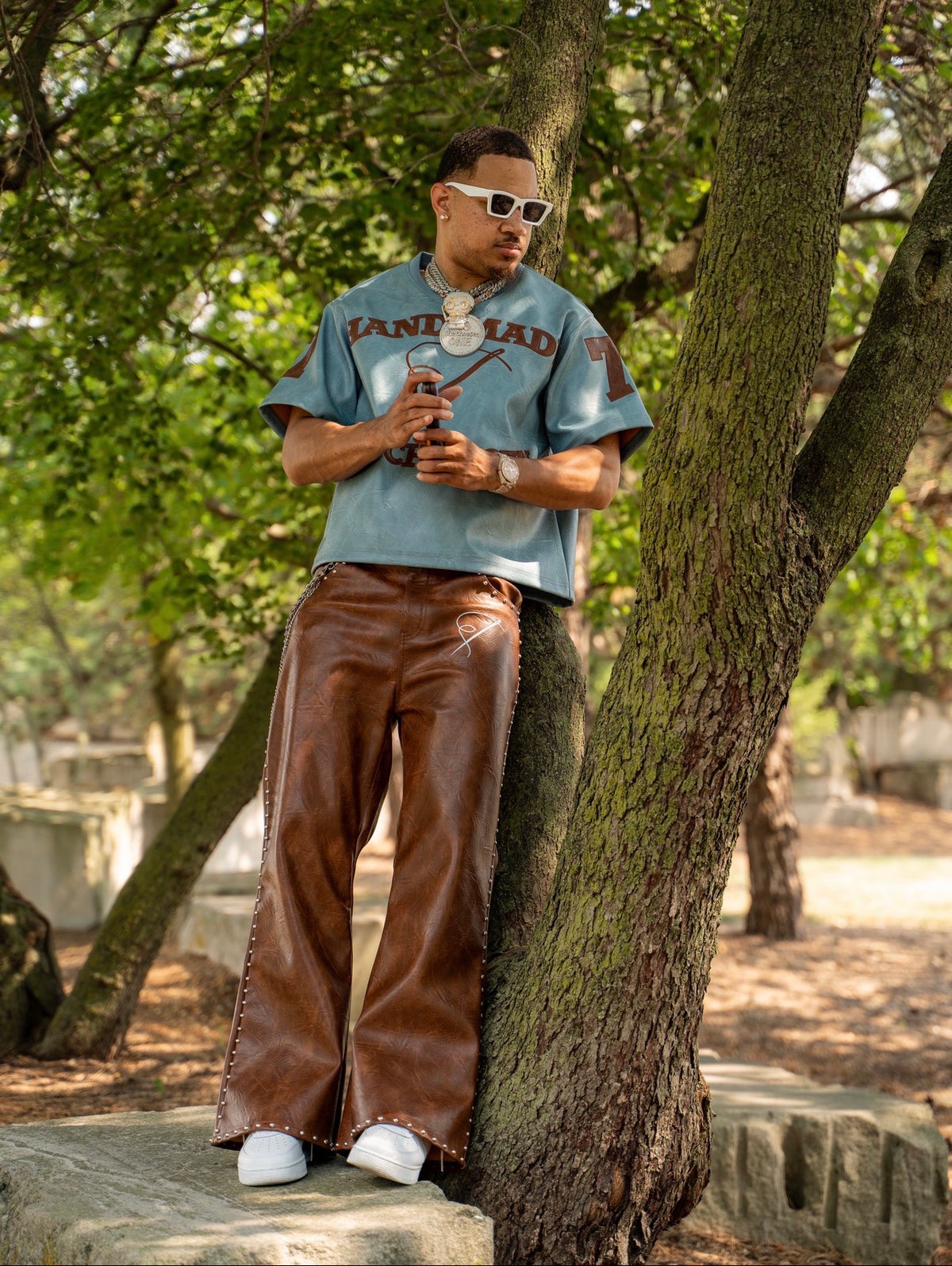 Homestead Studded Leather Flares
