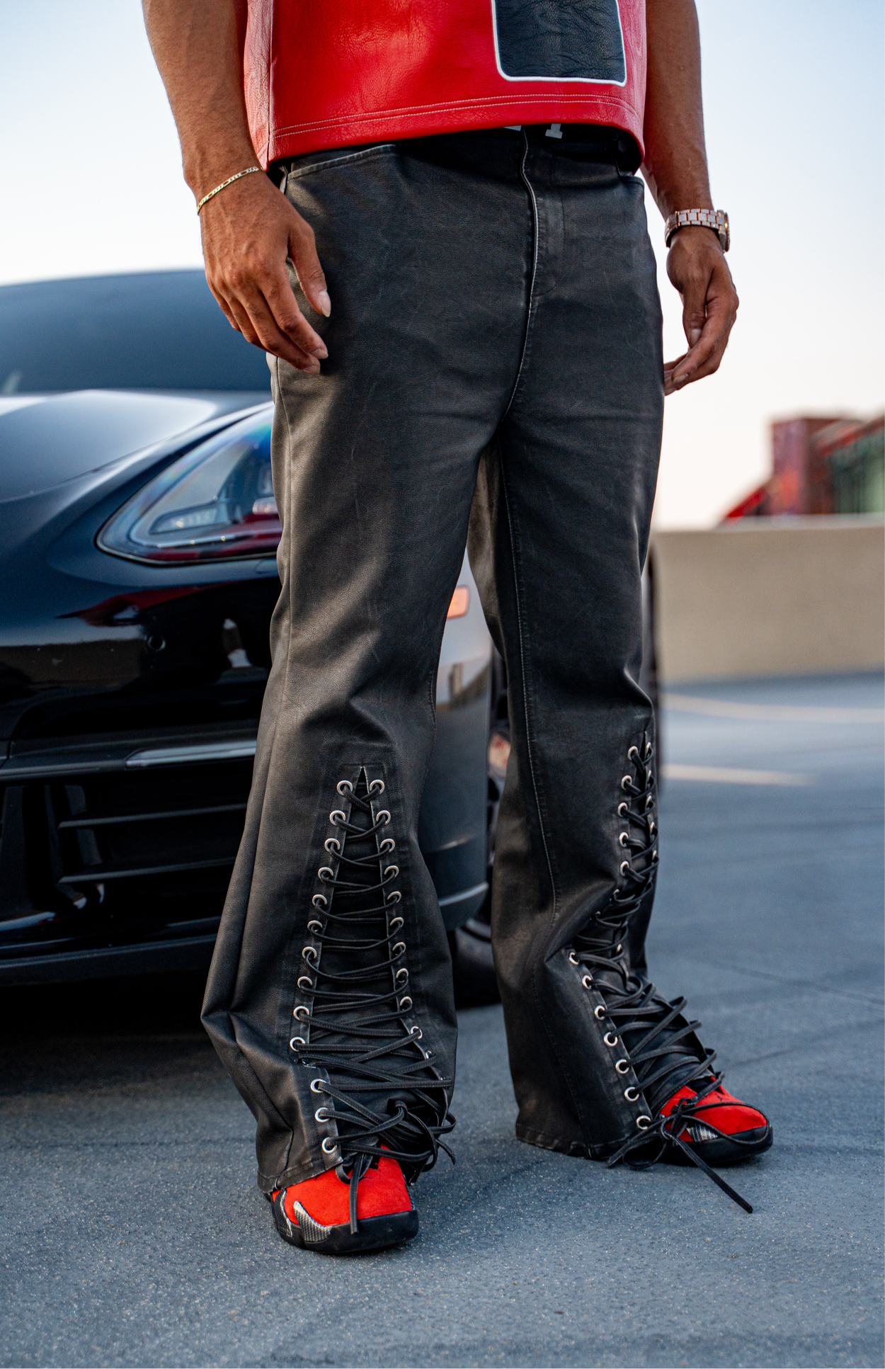 HBK Leather Flares (Washed)