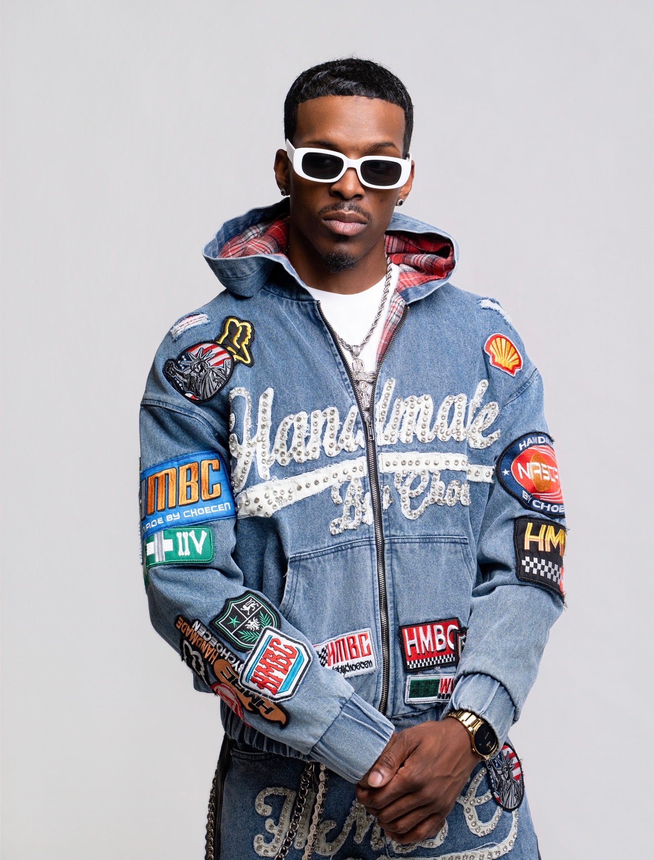 Victory Lap Blue Jean Denim Hoodie