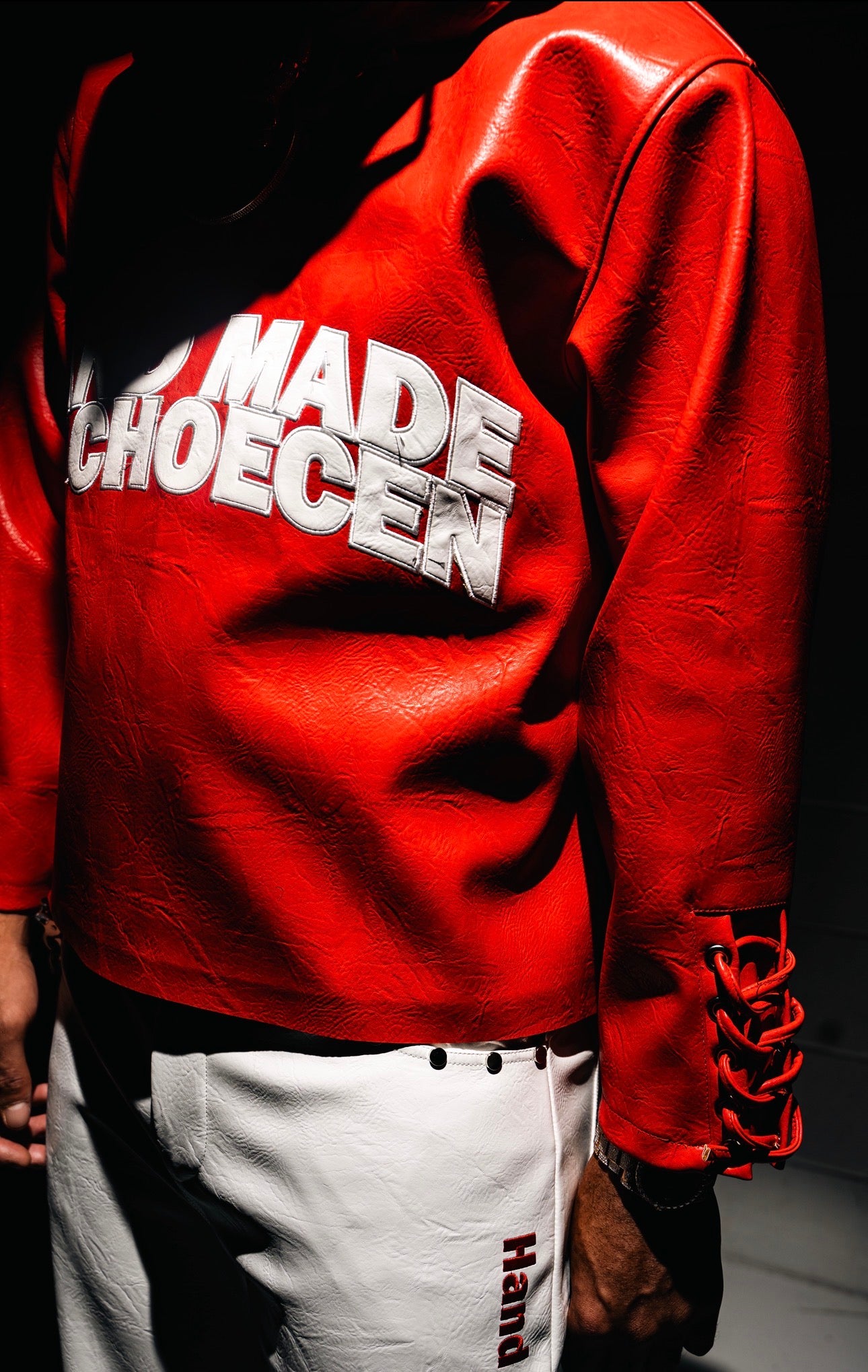 Red Reign Leather Hoodie