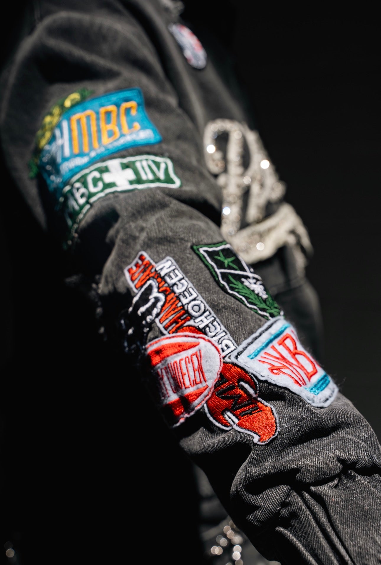 Victory Lap Denim Patchwork Hoodie