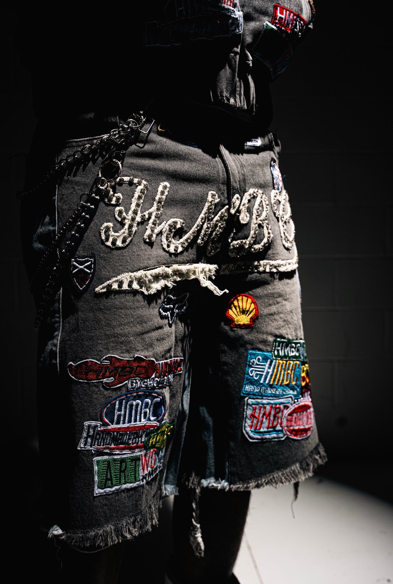 Victory Lap Denim Patchwork Shorts